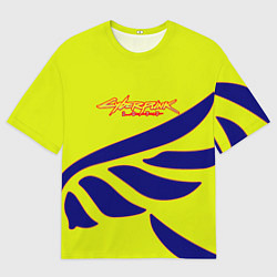 Футболка оверсайз мужская Cyberpunk 2077 крылья, цвет: 3D-принт