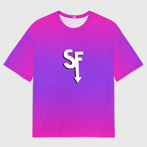 Мужская футболка оверсайз Sally Face neon gradient / 3D-принт – фото 1