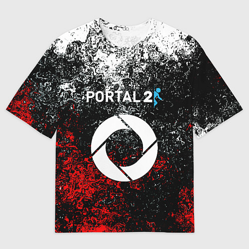 Мужская футболка оверсайз Portal брызги красок / 3D-принт – фото 1