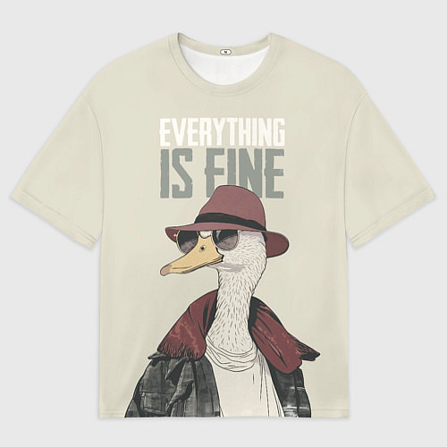 Мужская футболка оверсайз Гусь - все хорошо / 3D-принт – фото 1