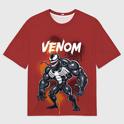 Мужская футболка оверсайз Веном в мультяшном стиле