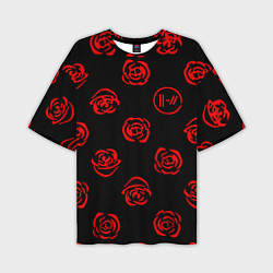 Футболка оверсайз мужская Twenty one pilots rose pattern, цвет: 3D-принт