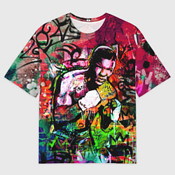 Мужская футболка оверсайз Майк Тайсон граффити