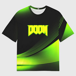 Мужская футболка оверсайз Doom абстракция кислотная