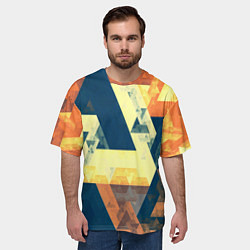 Футболка оверсайз мужская Абстрактные треугольники, цвет: 3D-принт — фото 2