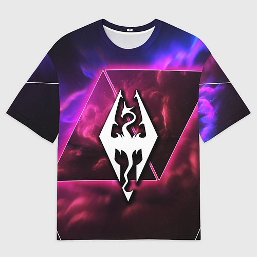 Мужская футболка оверсайз The Elder Scrolls neon game / 3D-принт – фото 1