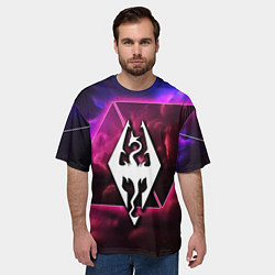 Футболка оверсайз мужская The Elder Scrolls neon game, цвет: 3D-принт — фото 2