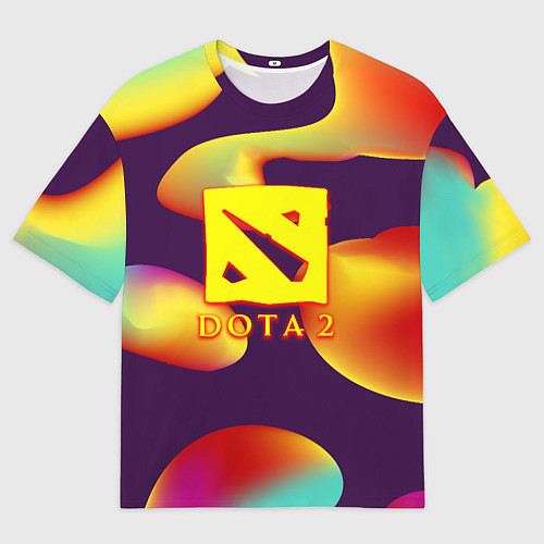 Мужская футболка оверсайз Dota 2 неоновая абстракция / 3D-принт – фото 1