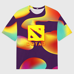 Мужская футболка оверсайз Dota 2 неоновая абстракция