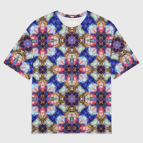 Мужская футболка оверсайз Пестрый калейдоскопический узор / 3D-принт – фото 1