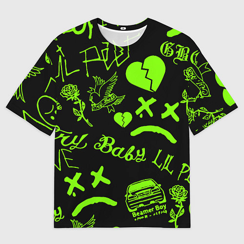 Мужская футболка оверсайз Lil Peep кислота / 3D-принт – фото 1
