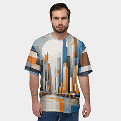 Футболка оверсайз мужская Архитектура город абстракция, цвет: 3D-принт — фото 2