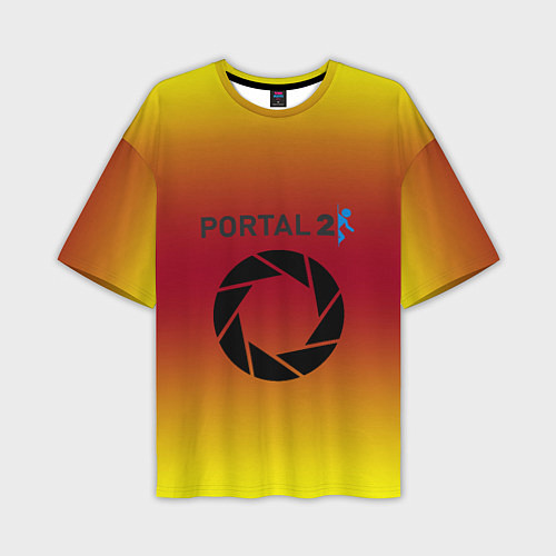 Мужская футболка оверсайз Portal 2 gradient / 3D-принт – фото 1