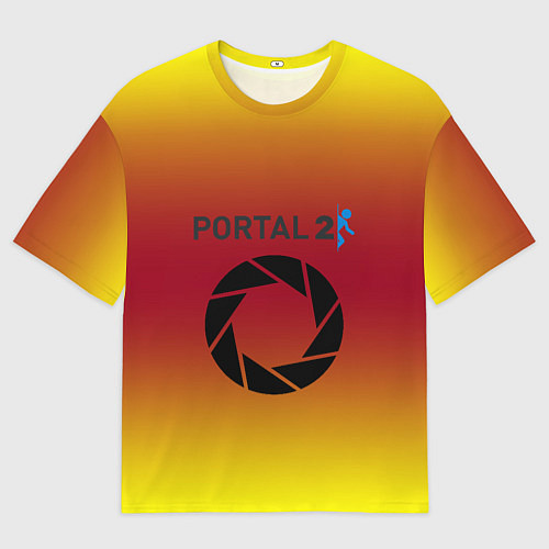Мужская футболка оверсайз Portal 2 gradient / 3D-принт – фото 1