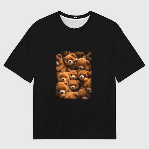 Мужская футболка оверсайз Куча меховых игрушечных медведей / 3D-принт – фото 1