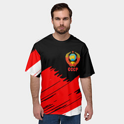 Футболка оверсайз мужская СССР краски абстрактные текстура, цвет: 3D-принт — фото 2