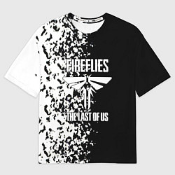 Мужская футболка оверсайз The Last of Us брызги красок черно белый