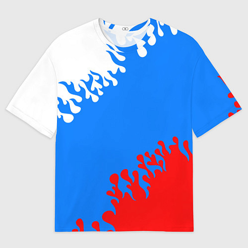 Мужская футболка оверсайз Российская федерация - флаг / 3D-принт – фото 1