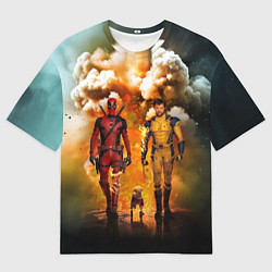 Мужская футболка оверсайз Дэдпул и Росомаха - Догпуля