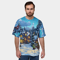Футболка оверсайз мужская Город перед новым годом, цвет: 3D-принт — фото 2