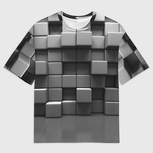 Мужская футболка оверсайз Текстура кубы / 3D-принт – фото 1