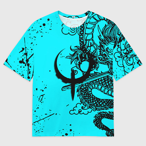 Мужская футболка оверсайз Quake текстура дракон / 3D-принт – фото 1