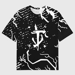 Мужская футболка оверсайз Doom шторм краски