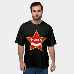 Футболка оверсайз мужская СССР звезда лого, цвет: 3D-принт — фото 2