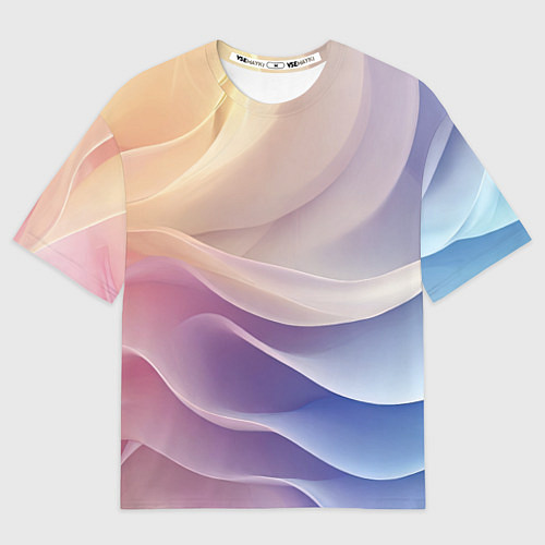 Мужская футболка оверсайз Текстура с градиентом волны / 3D-принт – фото 1