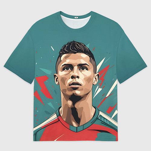 Мужская футболка оверсайз Футболист Рональдо / 3D-принт – фото 1