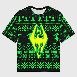 Футболка оверсайз мужская The Elder Scrolls кислотное лого зима, цвет: 3D-принт