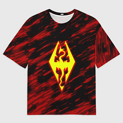 Футболка оверсайз мужская The Elder Scrolls огненные краски, цвет: 3D-принт