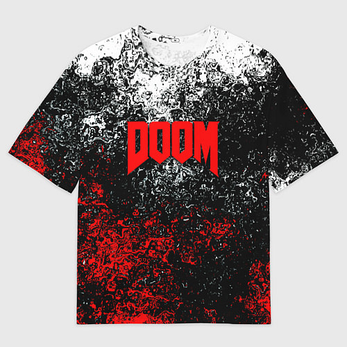 Мужская футболка оверсайз Doom брызги красок / 3D-принт – фото 1