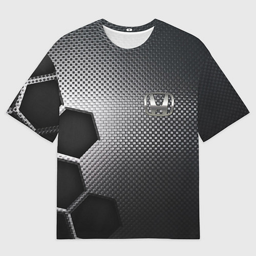 Мужская футболка оверсайз Honda metal auto / 3D-принт – фото 1