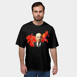 Футболка оверсайз мужская Дедушка Ленин, цвет: 3D-принт — фото 2