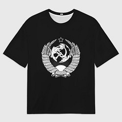 Мужская футболка оверсайз Лого ссср чернобелое