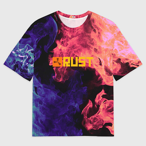 Мужская футболка оверсайз RUST flame steel / 3D-принт – фото 1