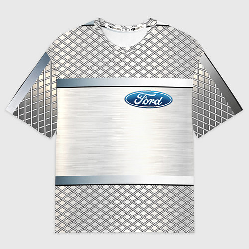 Мужская футболка оверсайз FORD metal steel auto / 3D-принт – фото 1