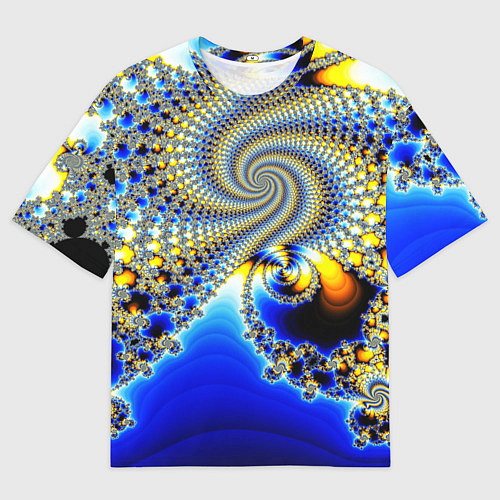 Мужская футболка оверсайз Фрактальный психоделики узор / 3D-принт – фото 1