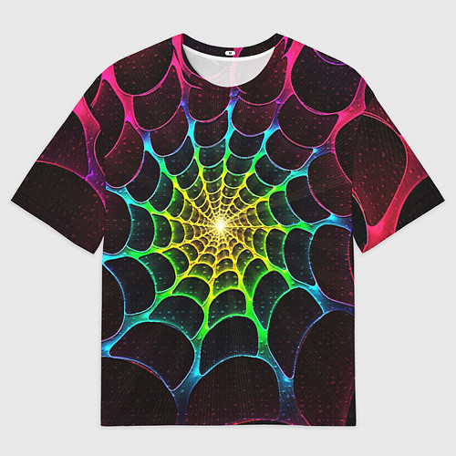 Мужская футболка оверсайз Психоделика текстура фрактал / 3D-принт – фото 1
