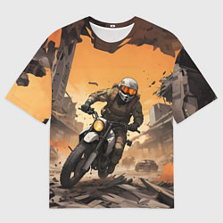 Мужская футболка оверсайз Байкер в движении
