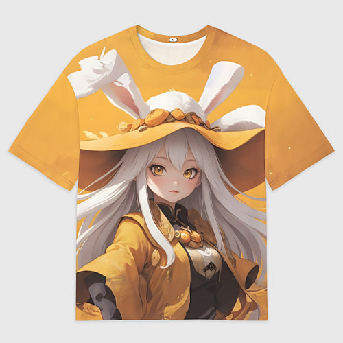 Мужская футболка оверсайз Аниме на желтом фоне / 3D-принт – фото 1