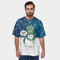 Футболка оверсайз мужская Символ года - Кот змея, цвет: 3D-принт — фото 2