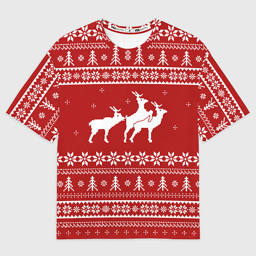 Мужская футболка оверсайз Очень неприличные олени / 3D-принт – фото 1