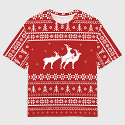 Футболка оверсайз мужская Очень неприличные олени, цвет: 3D-принт