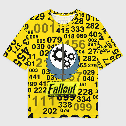 Мужская футболка оверсайз Fallout pattern symbol / 3D-принт – фото 1