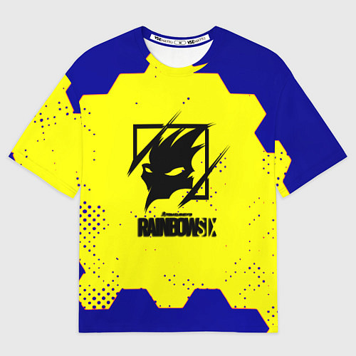 Мужская футболка оверсайз Rainbow six hexagon steel / 3D-принт – фото 1