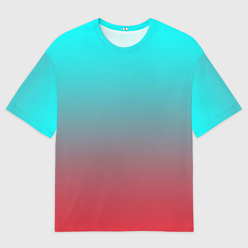 Мужская футболка оверсайз Абстрактно неоновый градиент / 3D-принт – фото 1