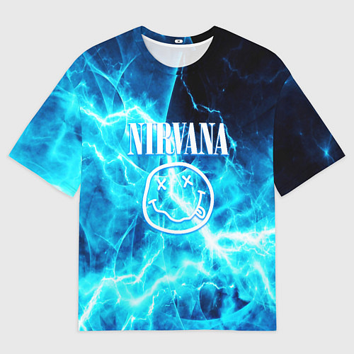 Мужская футболка оверсайз Nirvana electro / 3D-принт – фото 1