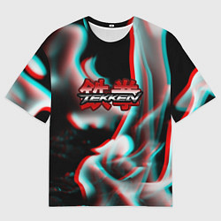 Мужская футболка оверсайз Tekken fire glitch